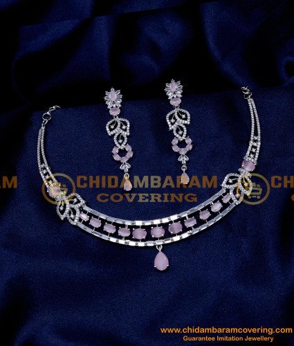 NLC1338 - Beautiful White Stone Necklace Set for Wedding