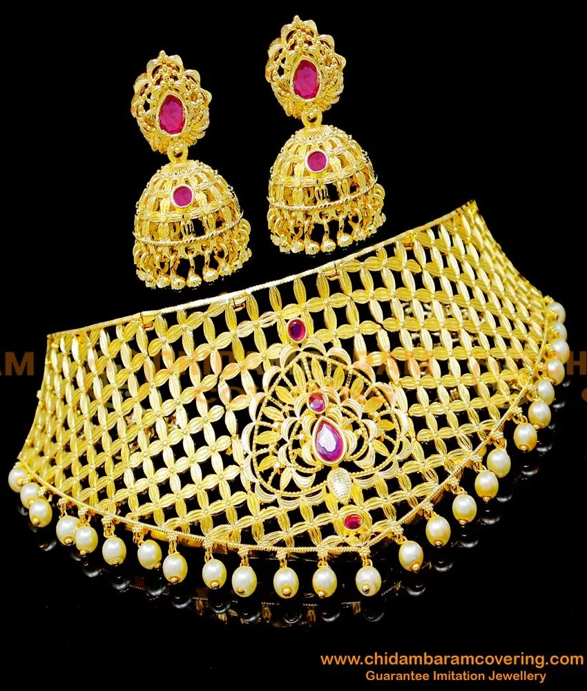 Grand AD Stone Bridal Choker - South India Jewels