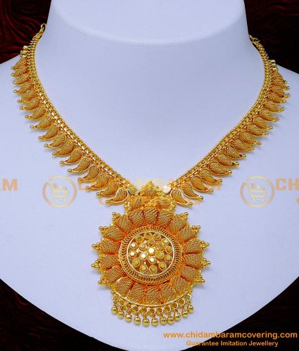 NLC1352 - Trendy Net Pattern Mango Necklace Design for Wedding