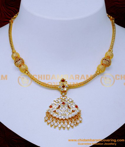 NLC1366 - First Quality Impon Jewellery Online Attigai Necklace