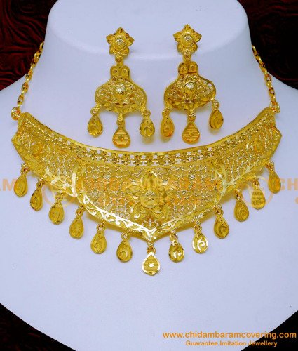 NLC1392 - Forming Gold Plated Necklace Choker Design for Wedding