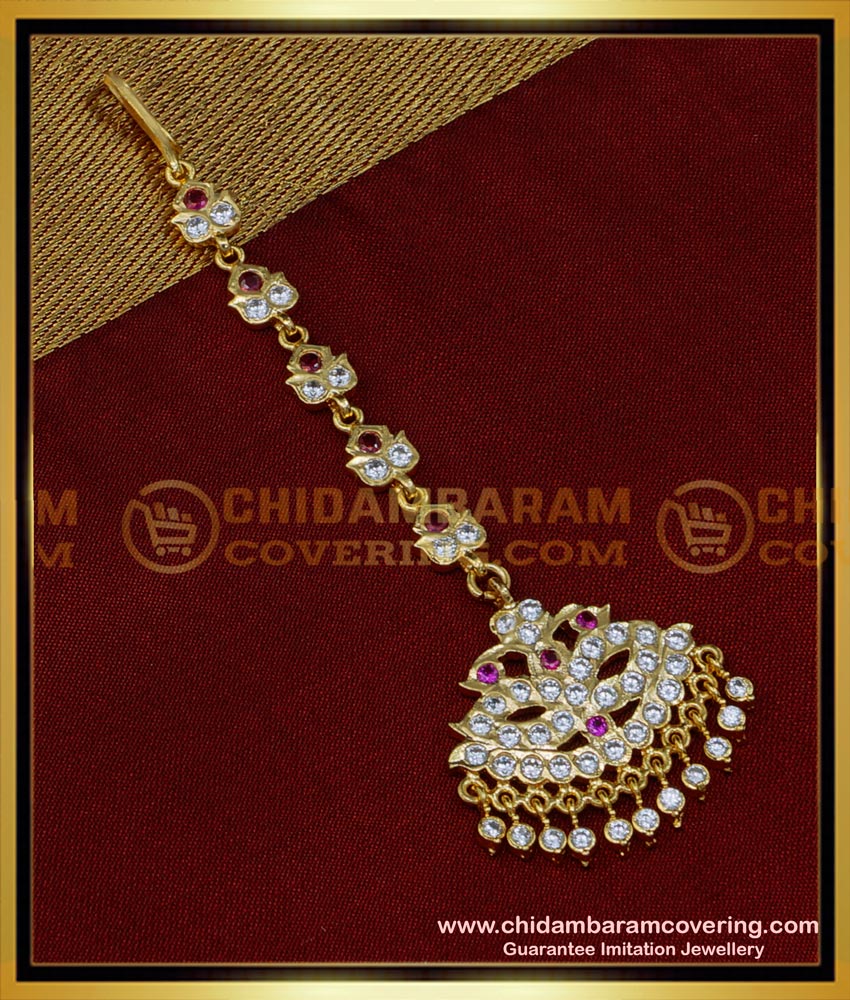 Traditional Impon Gold Nethichutti Designs for Wedding