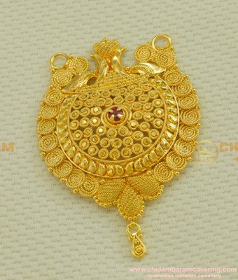 PND023 - Pure Gold Plated Ruby Stone Bid Pendant Imitation Jewellery Buy Online