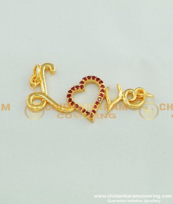 PND028 - Attractive Ruby Stone Gold Plated Heart Love Pendant Design for Female