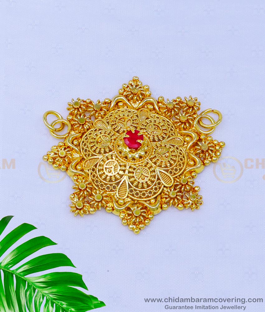 Latest Flower Design 1 Gram Gold Pendant for Long Chain