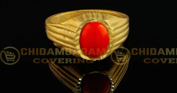 Buy CEYLONMINE Panchaloha/Impon red coral/Pavazham stone ring for Men and  Women Online at Best Prices in India - JioMart.