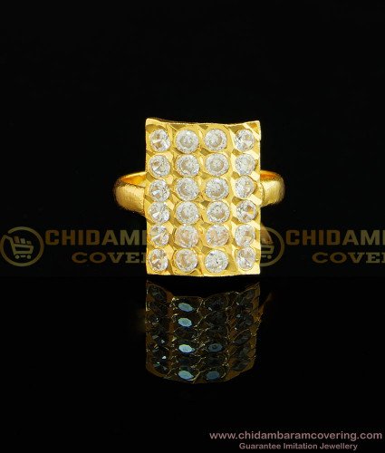 RNG019 - Five Metal Gold Full White Stone Ring Design Panchaloham Ring for Wedding 