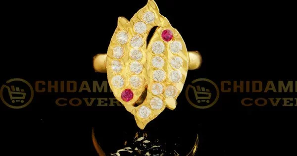Showroom of 22k gold fish design diamond ladies ring | Jewelxy - 216755
