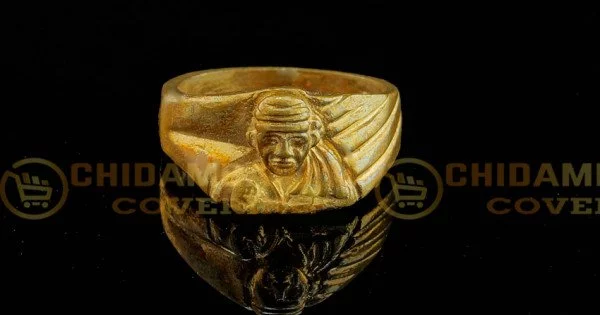 22Kt Sai Baba Men Ring - RiMs8452 - 22kt Yellow Gold Mens Ring with  religious Sai Baba Idol designed with Frosty finish.