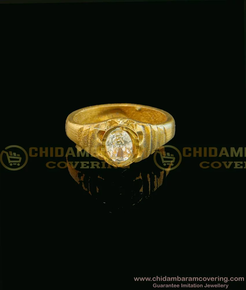 Buy Original Panchaloha Green with White Stone Ring Design Buy Online