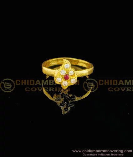 High Quality Gold Plated Circular Shape Oval Design Cz Stones And Pink  Color Ruby Stone Finger Ring