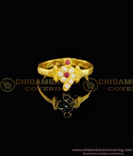 RNG078 - Five Metal Sangu Design Daily Wear 1 Gram Gold Plated Impon Finger Ring for Female