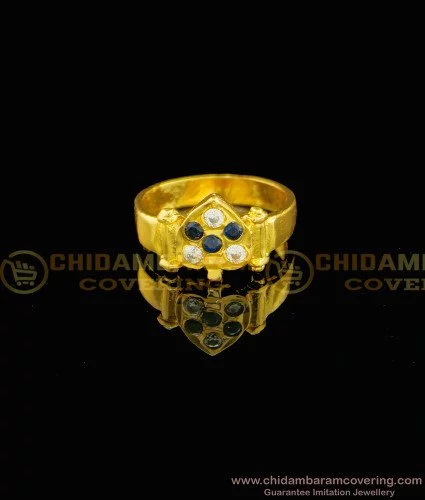 Buy Women's Blue Stone Gold-Toned Finger Ring BY Bindhani