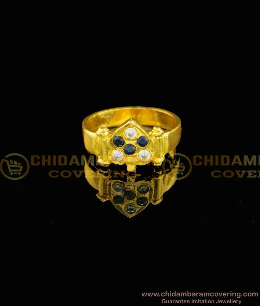 Gold Plated Blue Stone Ring Band Wedding Jewelry for Men Women Stainless  Steel | eBay
