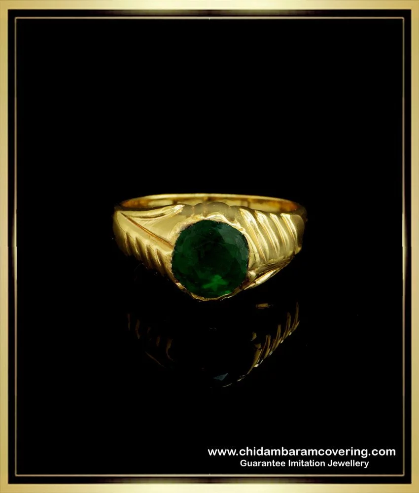 Buy 22K Gold Men Emerald Stone Ring 94VH1597 Online from Vaibhav Jewellers