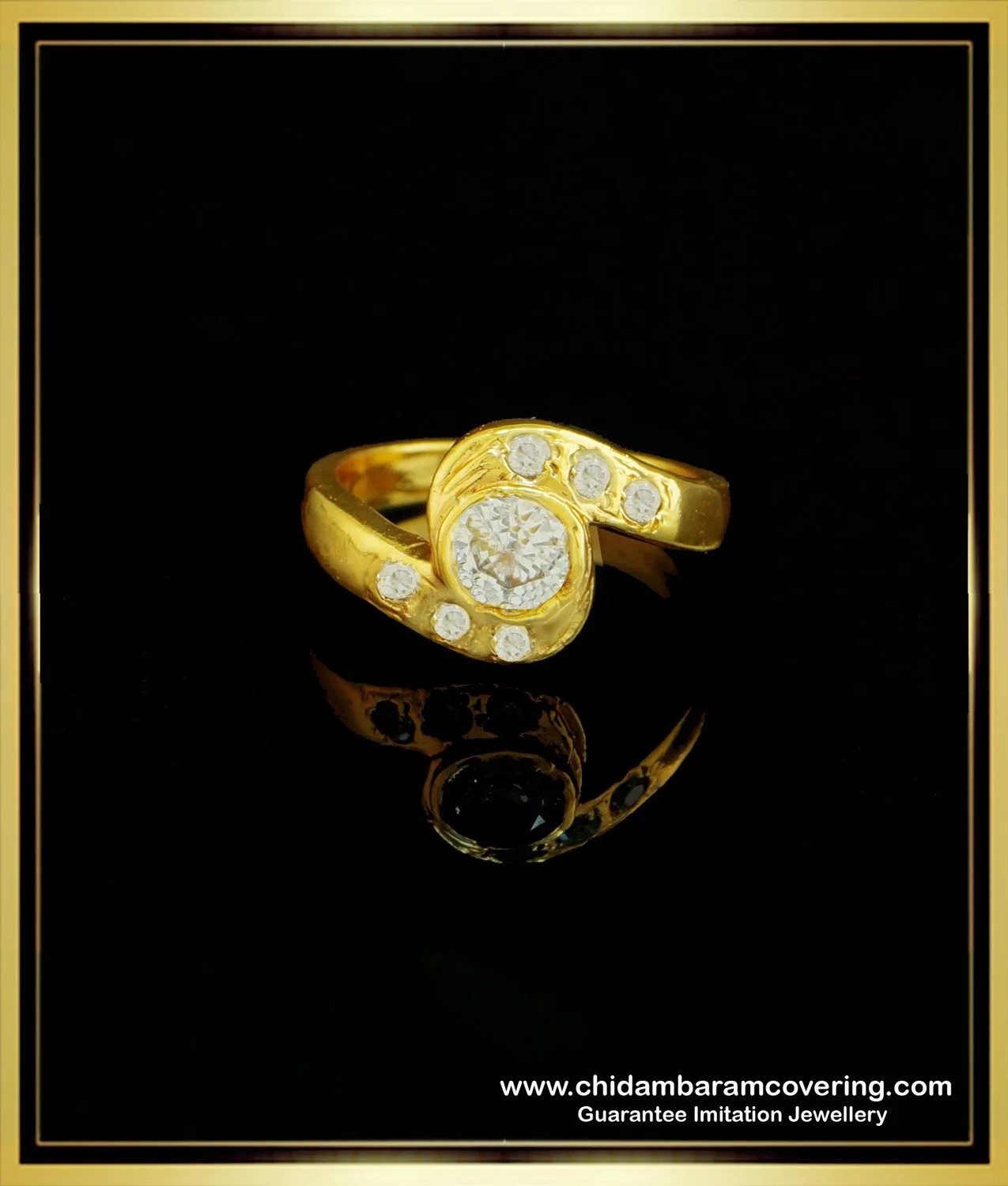 Interwine Two Stone Designer Gold Ring-tuongthan.vn