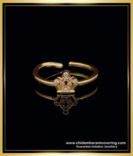Buy Modern Gold Love Ring Design White Stone Five Metal Ring for Girls