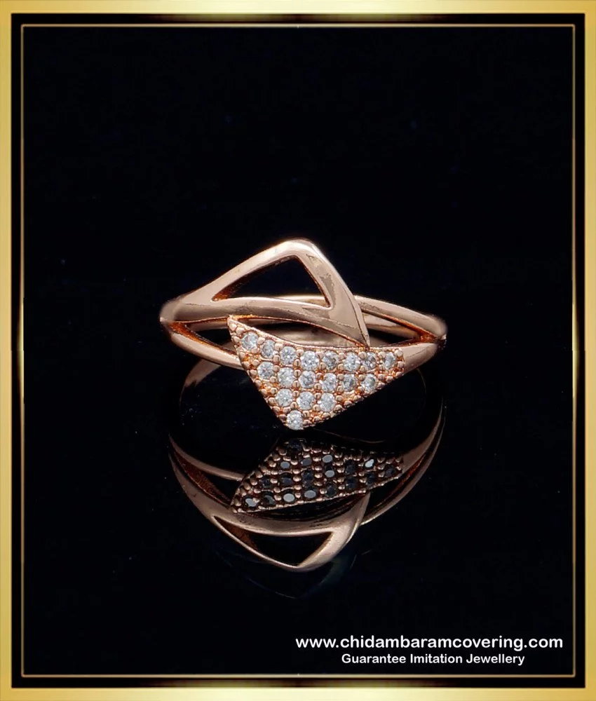 American Diamond Ring For Women In 22K Gold – Lagu Bandhu