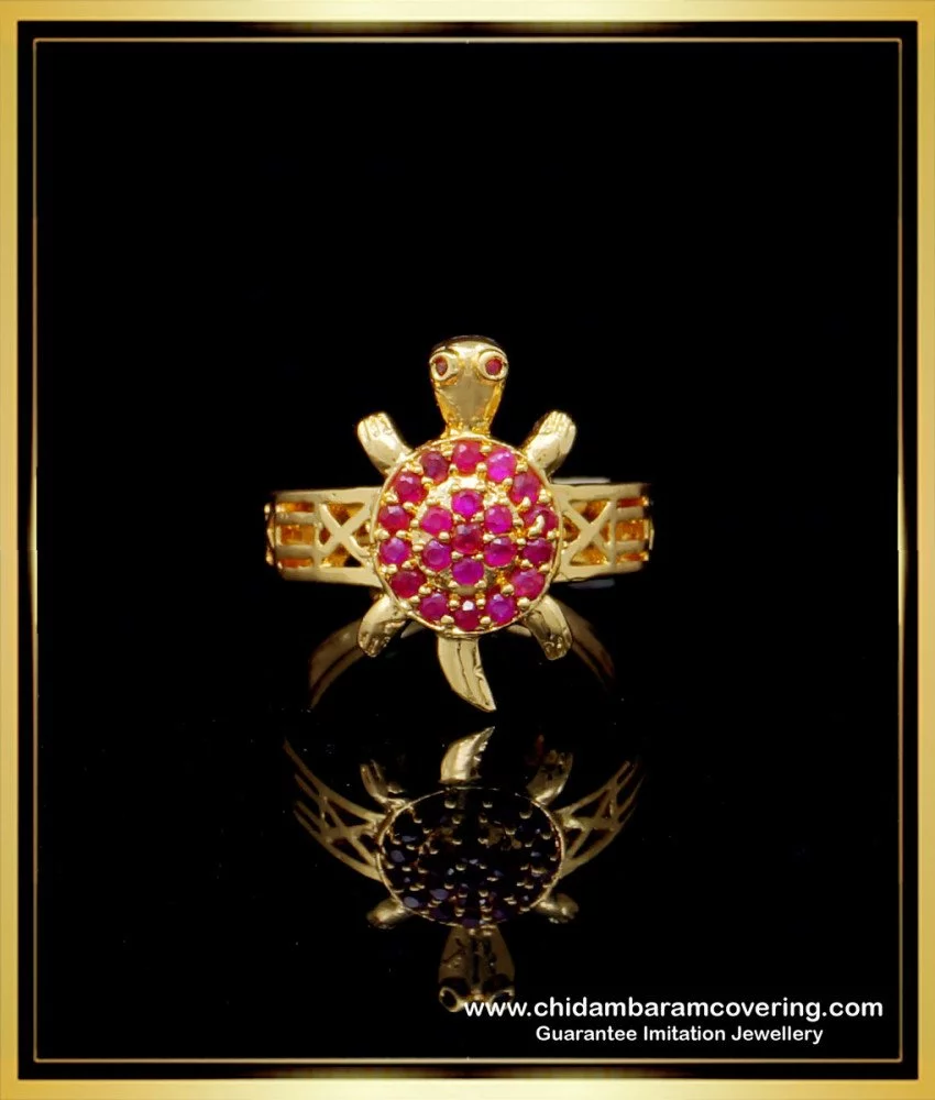 White Green Tortoise Ring - V091665 – Aiswarya Designer Jewellery