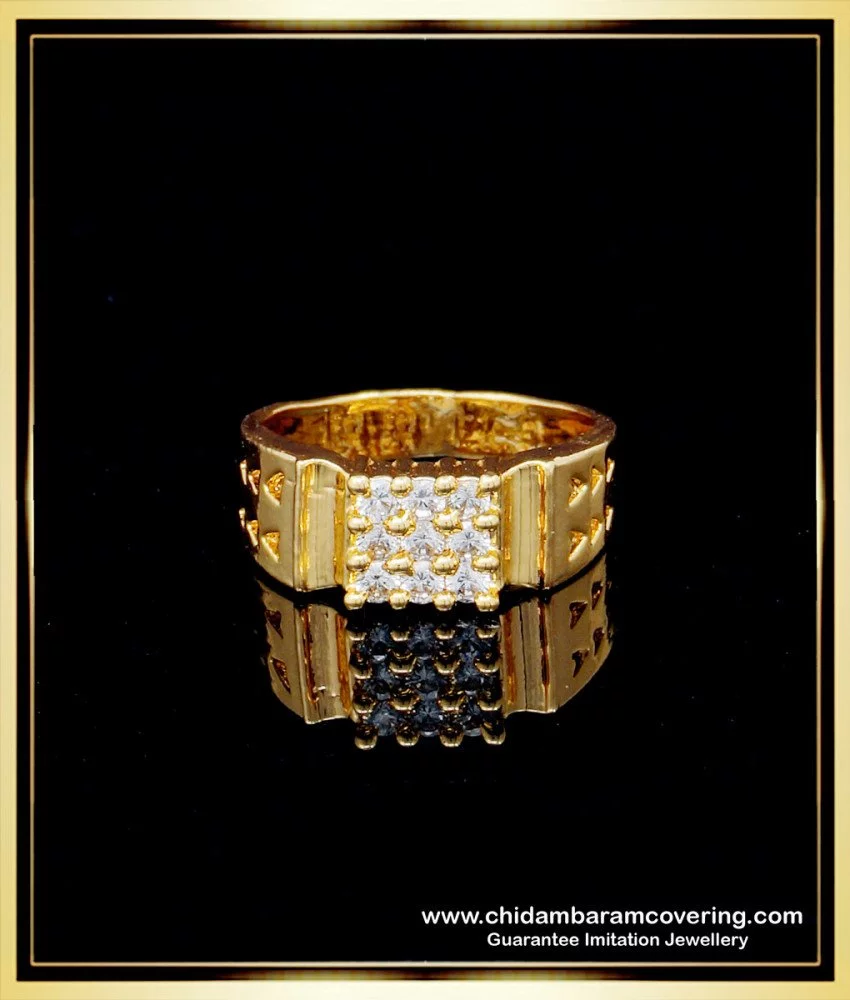 22K Gold 9 stones Men's Navrattan Ring with Diamond - 235-GR4471 in 10.600  Grams