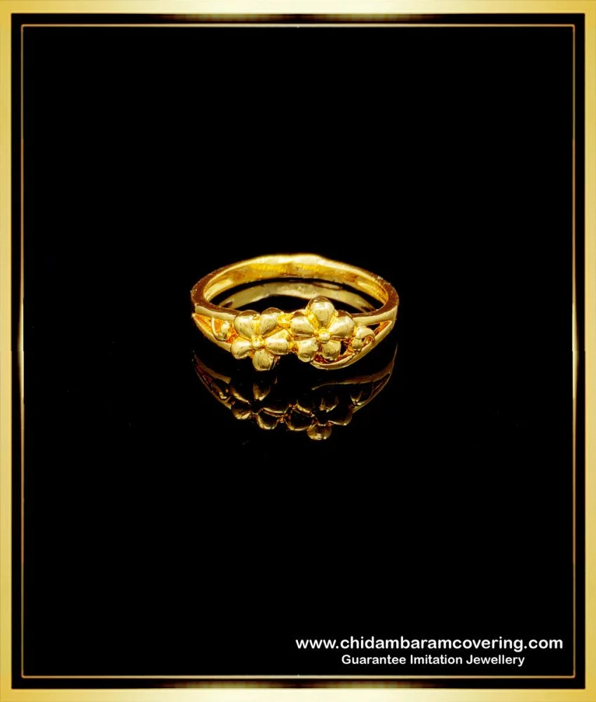 Buy Five Metal Leaf Design Gold Plated Impon Ladies Finger Ring Online