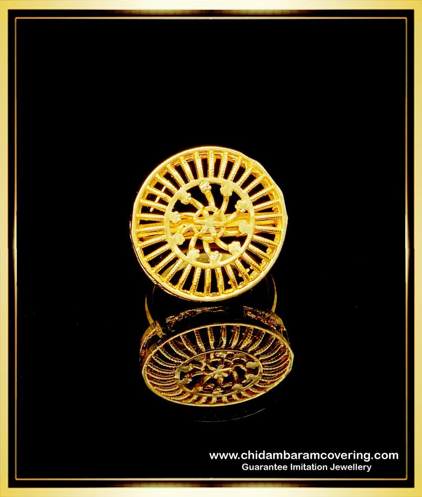Buy Gold Plated Handcrafted Temple Finger Rings for Women Online at  Silvermerc | SBR9L_104 – Silvermerc Designs