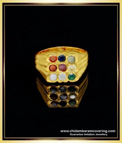 Navaratna gold ring | Gold ring designs, Mens ring designs, Rings for men