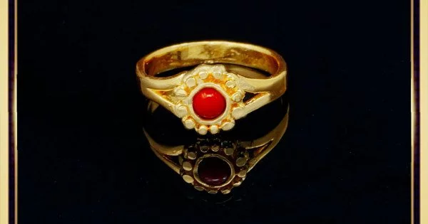 14k Yellow Gold Oval Bezel Natural Ruby Red Coral Band Ring Fashion 11 –  Brilliant Facets