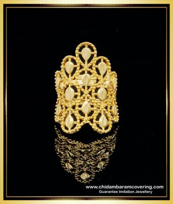 RNG287 - Bridal Wear Gold Plated Finger Ring Design for Wedding 