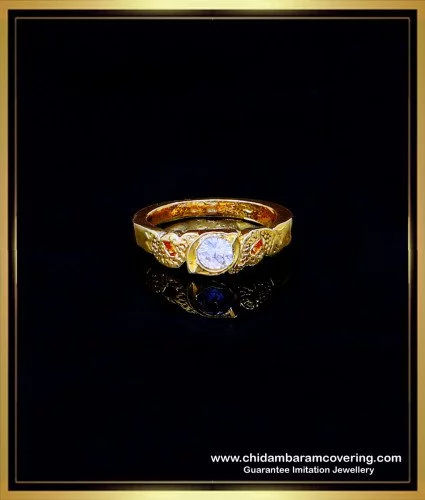 Tulips , elegant gold finish white stones studded Finger Ring for wome –  www.soosi.co.in