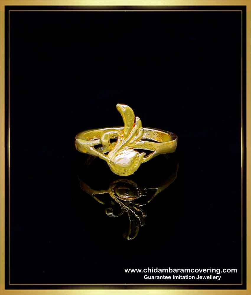 Buy Small Size Original Impon Daily Use Butterfly Design Gold Plain Ring  for Kids