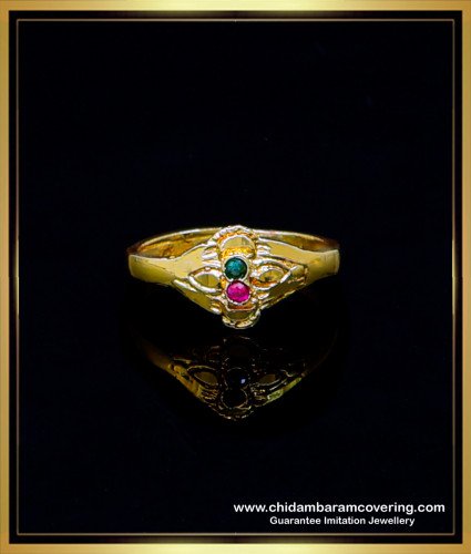RNG344 – Small Size Ruby Emerald Stone Women Impon Ring Online Shopping