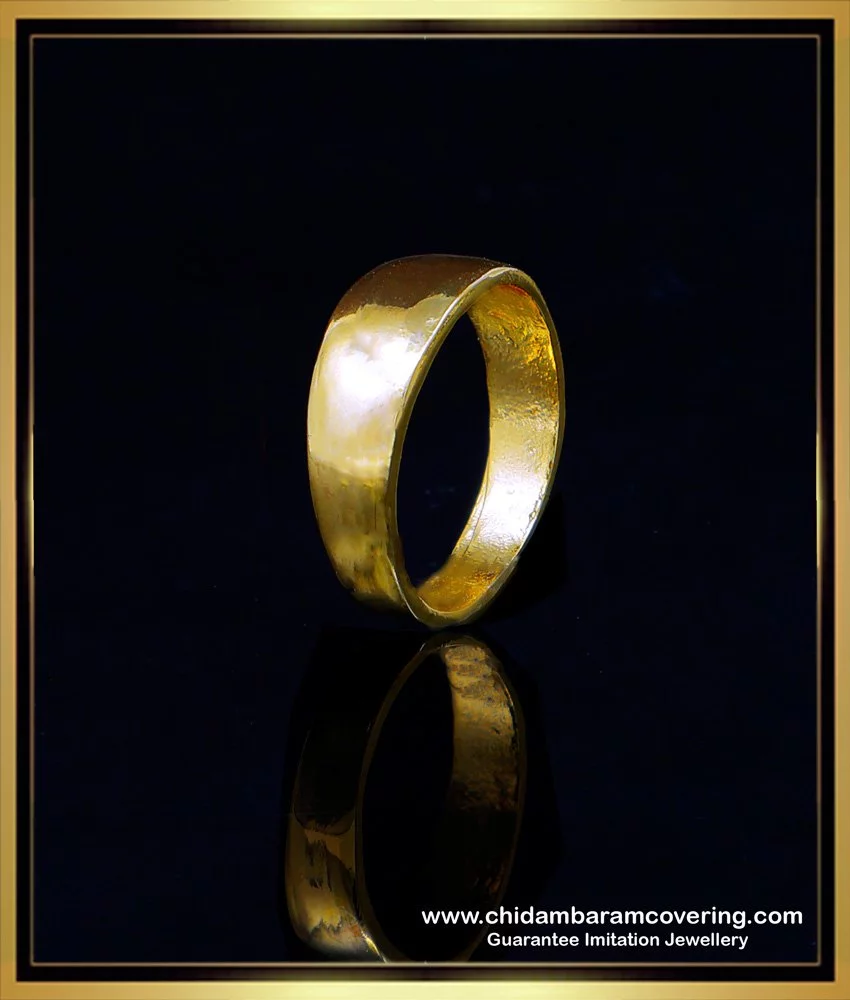 rng353 original impon daily use gold plated plain round ring for man 1