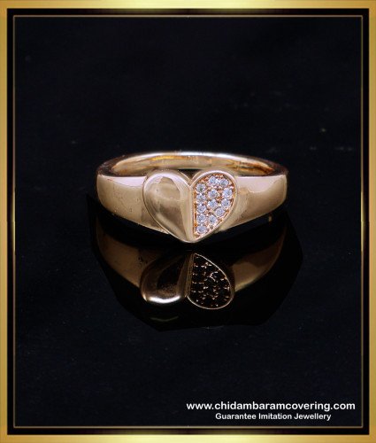 RNG398 - Unique Diamond Rose Gold Heart Ring Design for Women